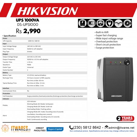 HIK Vision 1000VA UPS